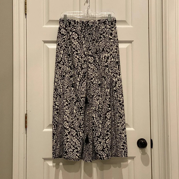 Zara Black white pattern tassel tie maxi skirt 16632 - Picture 5 of 15